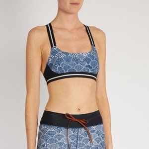 The Upside Blue Floral Performance Sports Bra | S